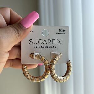 Hoop earrings with diamond bands